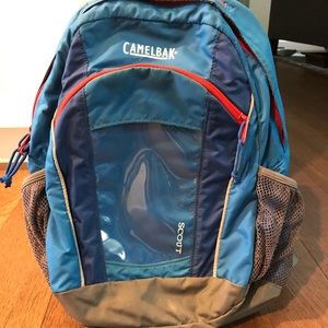 Cambelbak Scout Child’s Hiking Backpack, blue, good used condition